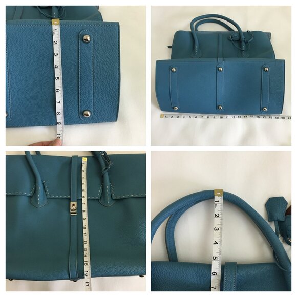 NWT Nagatani Made in Japan Large Tote w/Dust bag Blue Leather - Picture 16 of 16